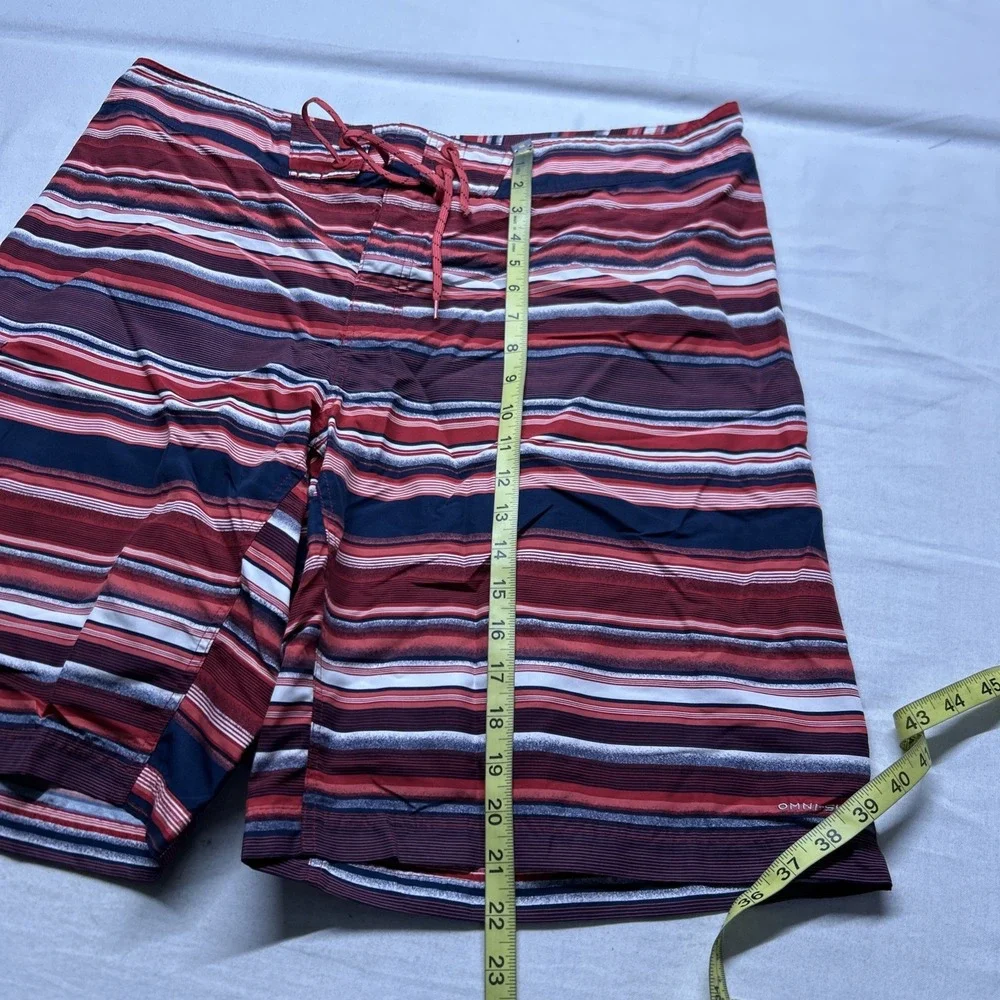 Columbia mens PFG Boarding Shorts 40 Beach Swimming Surfing Red Striped